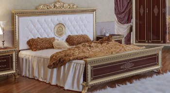 Версаль СВ-04 Кровать 180 (мягкое изголовье, без короны) Орех Тайский